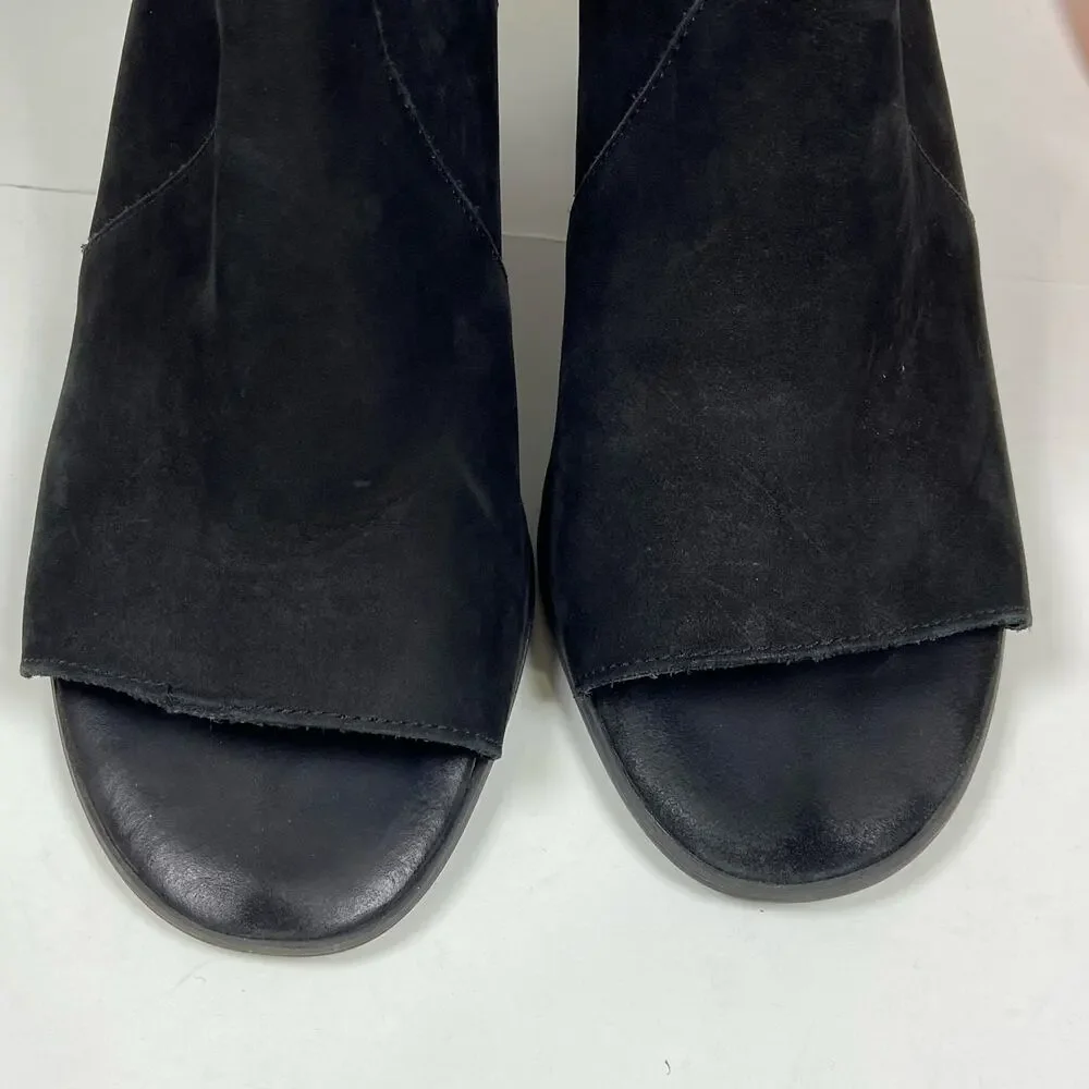 Vionic Blakely Black Suede Leather Peep Toe Ankle Strap Shoes Size 8